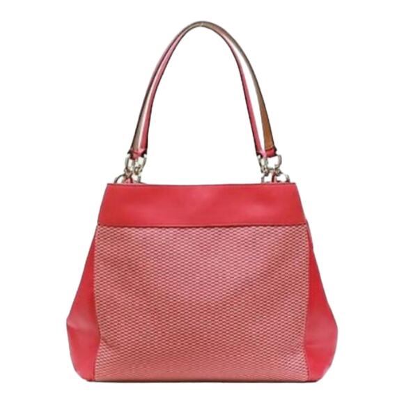 Coach F57540 Legacy Jacquard Lexy Shoulder‎ Bag Milk Bright Pink - Picture 2 of 16